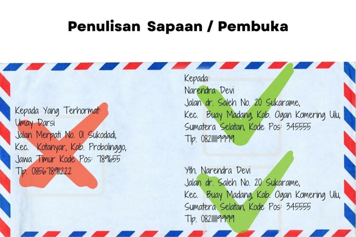 Penulisan Alamat Surat Yang Benar Lengkap Dengan Contoh