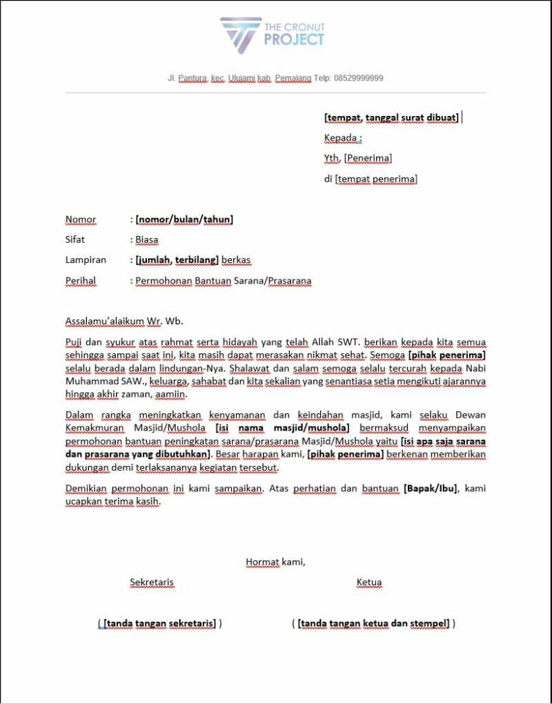 3 Contoh Surat Permohonan Bantuan (Dana, Barang Dan BAZNAS)