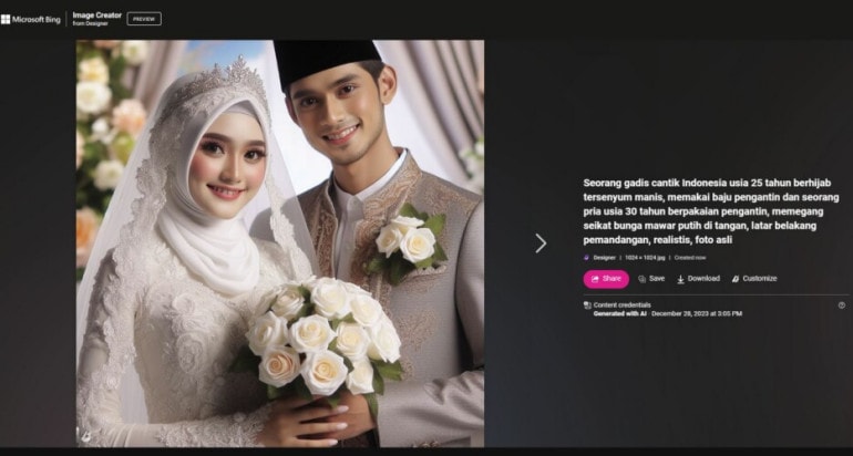 Cara Membuat Foto Pernikahan dengan AI